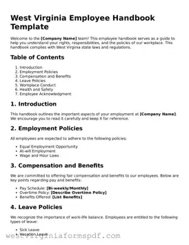 Valid Employee Handbook Template for West Virginia State