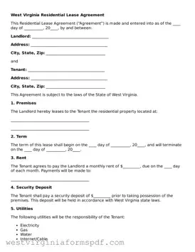 Valid Lease Agreement Template for West Virginia State