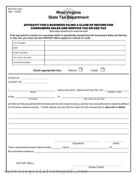 Blank Wv Cst Af2 PDF Template