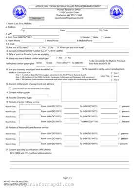 Blank Wv Guard Hro 300 PDF Template