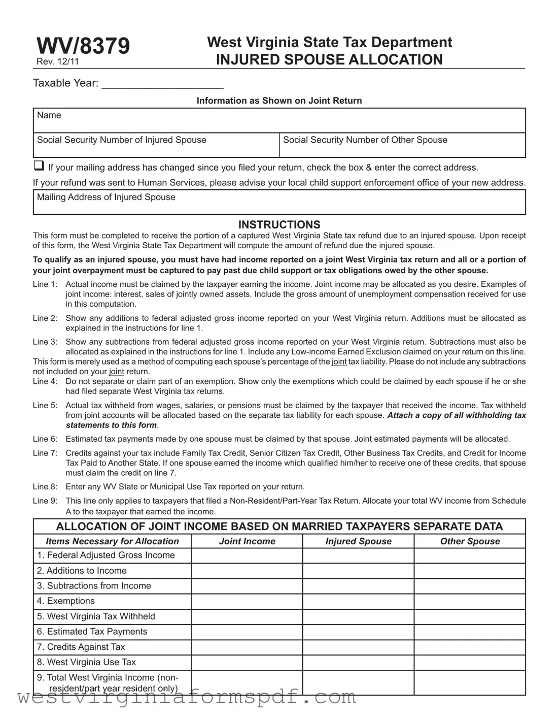 Blank Wv 8379 PDF Template